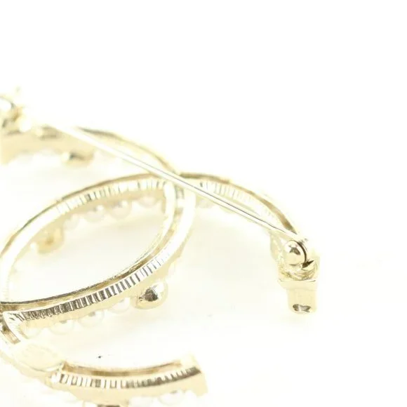 Chanel 20C CC Brooch Golden 1CK419C. Gold plated, crystal and pearls. - Picture 7 of 9